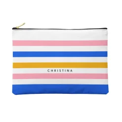 Cabana Stripes Zipper Pouch