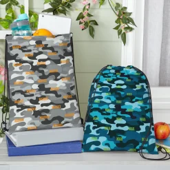 Camo Name Allover Print Drawstring Bags
