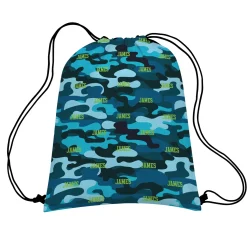 Camo Name Allover Print Drawstring Bags