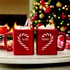 Candy Cane Couple Heart Red Square Mug Set
