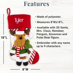 Candy Cane Family Stocking