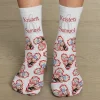 Candy Cane Hearts Photo Socks