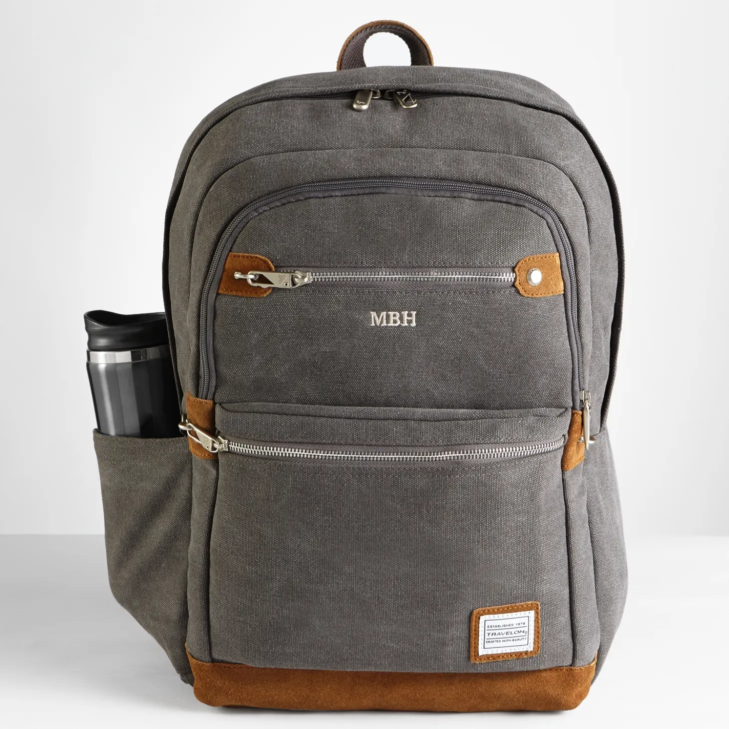 Canvas & Suede Anti-Theft Travel Backpack