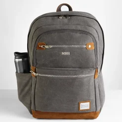 Canvas & Suede Anti-Theft Travel Backpack