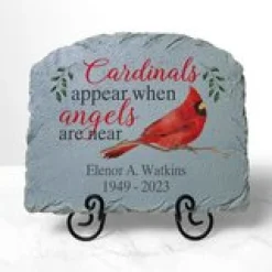 Cardinals Appear When Angels Are Near Memorial Stone