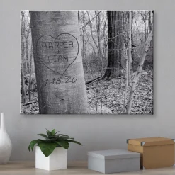 Carved Heart Art Canvas