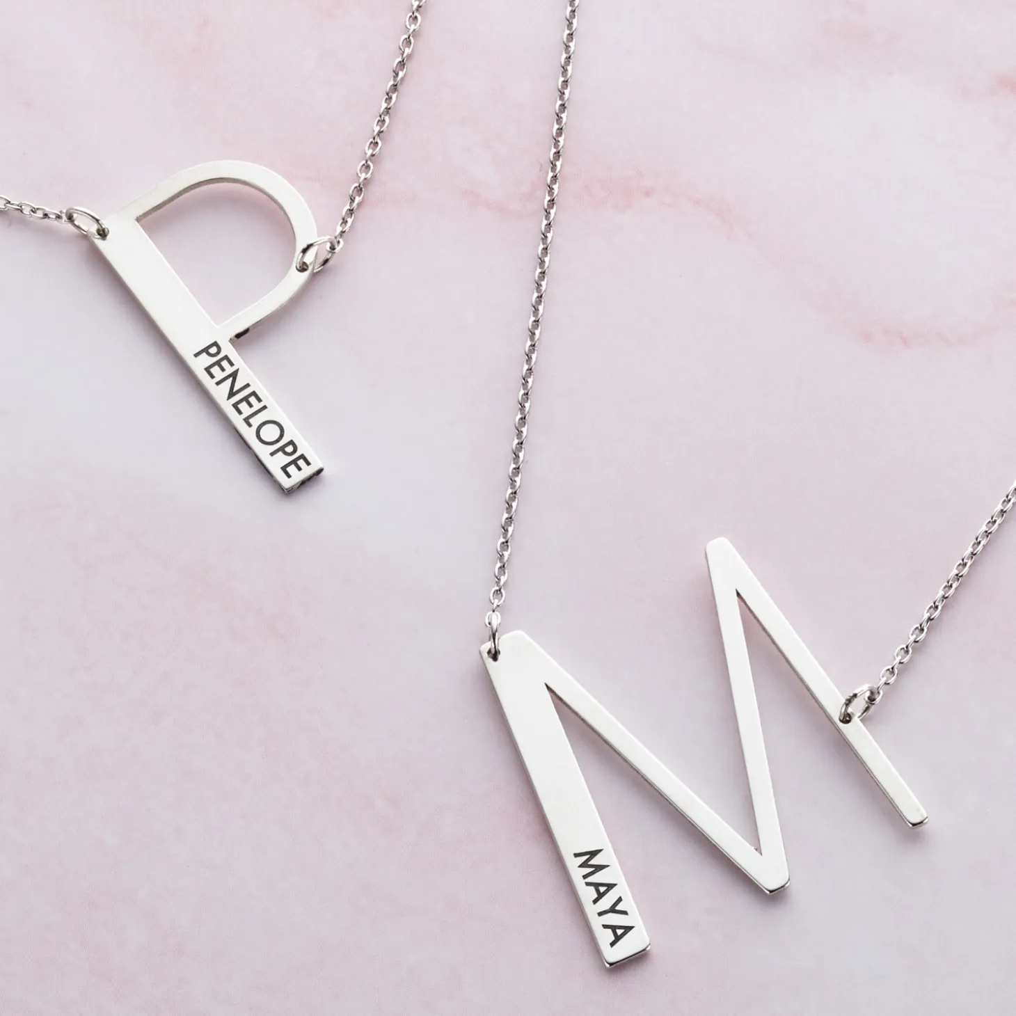 Cascading Name & Initial Necklace