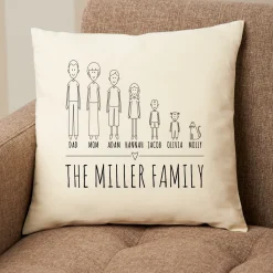 Cast of Characters Family Pillow