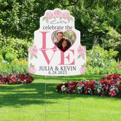 Celebrate Love Photo Cake Yard Sign