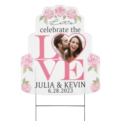 Celebrate Love Photo Cake Yard Sign