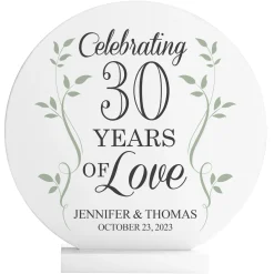 Celebration of Love Anniversary Wooden Circle with Stand