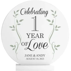 Celebration of Love Anniversary Wooden Circle with Stand