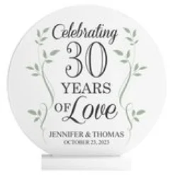 Celebration of Love Anniversary Wooden Circle with Stand
