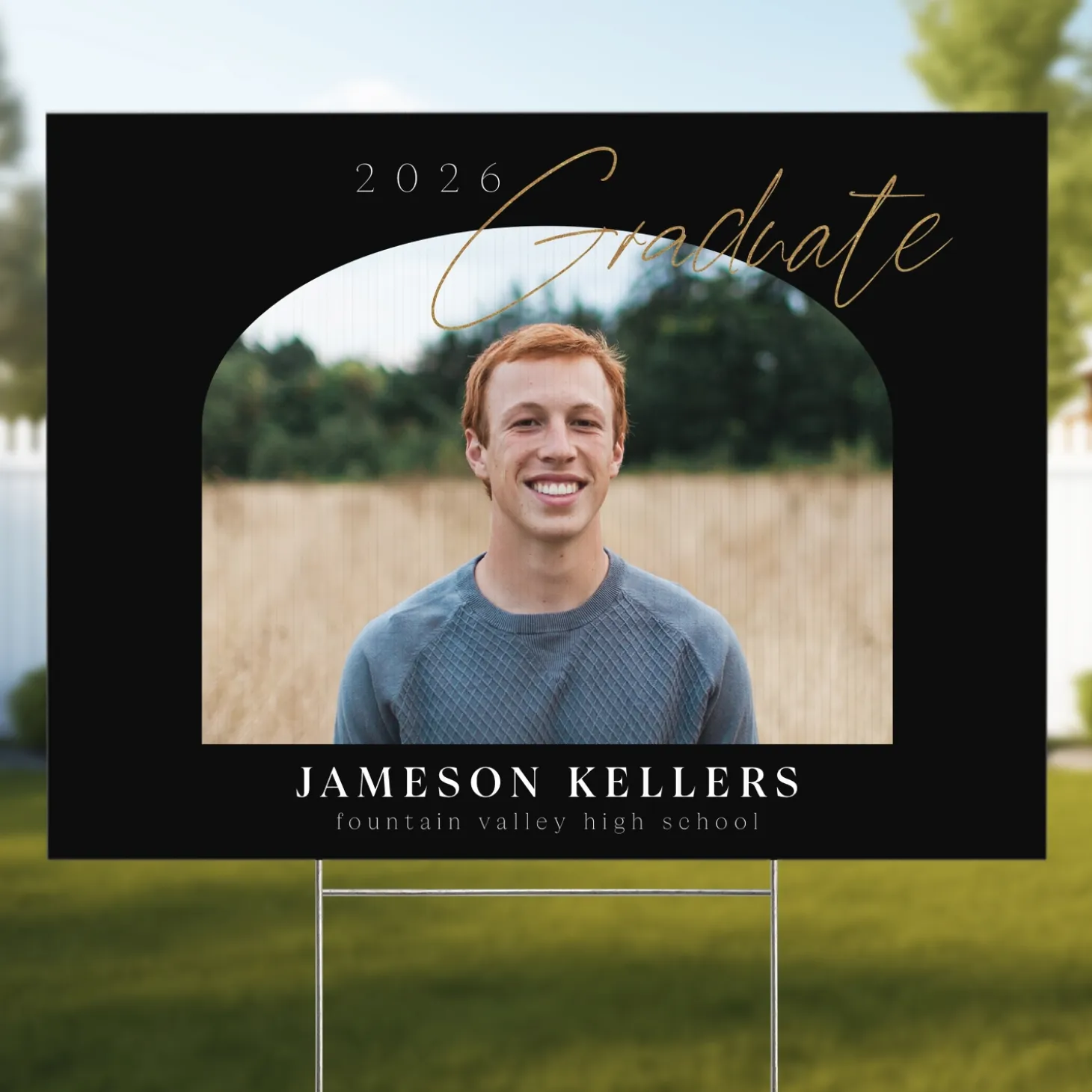 Center Stage Celebration Graduation Photo Yard Sign
