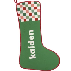 Checkerboard Cuff Stocking