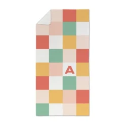 Checkerboard Initial Beach Towel