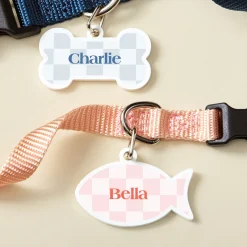 Checkered Acrylic Pet Tag