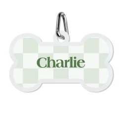 Checkered Acrylic Pet Tag