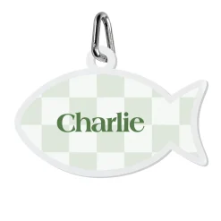 Checkered Acrylic Pet Tag