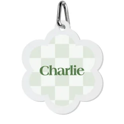 Checkered Acrylic Pet Tag