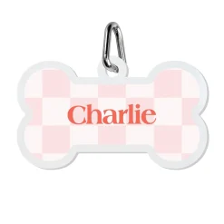 Checkered Acrylic Pet Tag