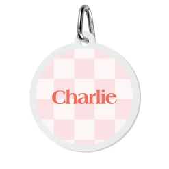 Checkered Acrylic Pet Tag
