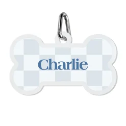 Checkered Acrylic Pet Tag