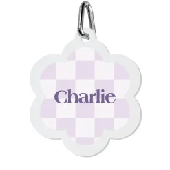 Checkered Acrylic Pet Tag