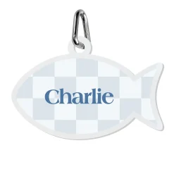 Checkered Acrylic Pet Tag