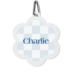 Checkered Acrylic Pet Tag