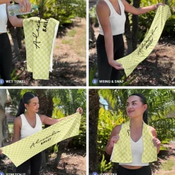 Checkered Name Cooling Towel