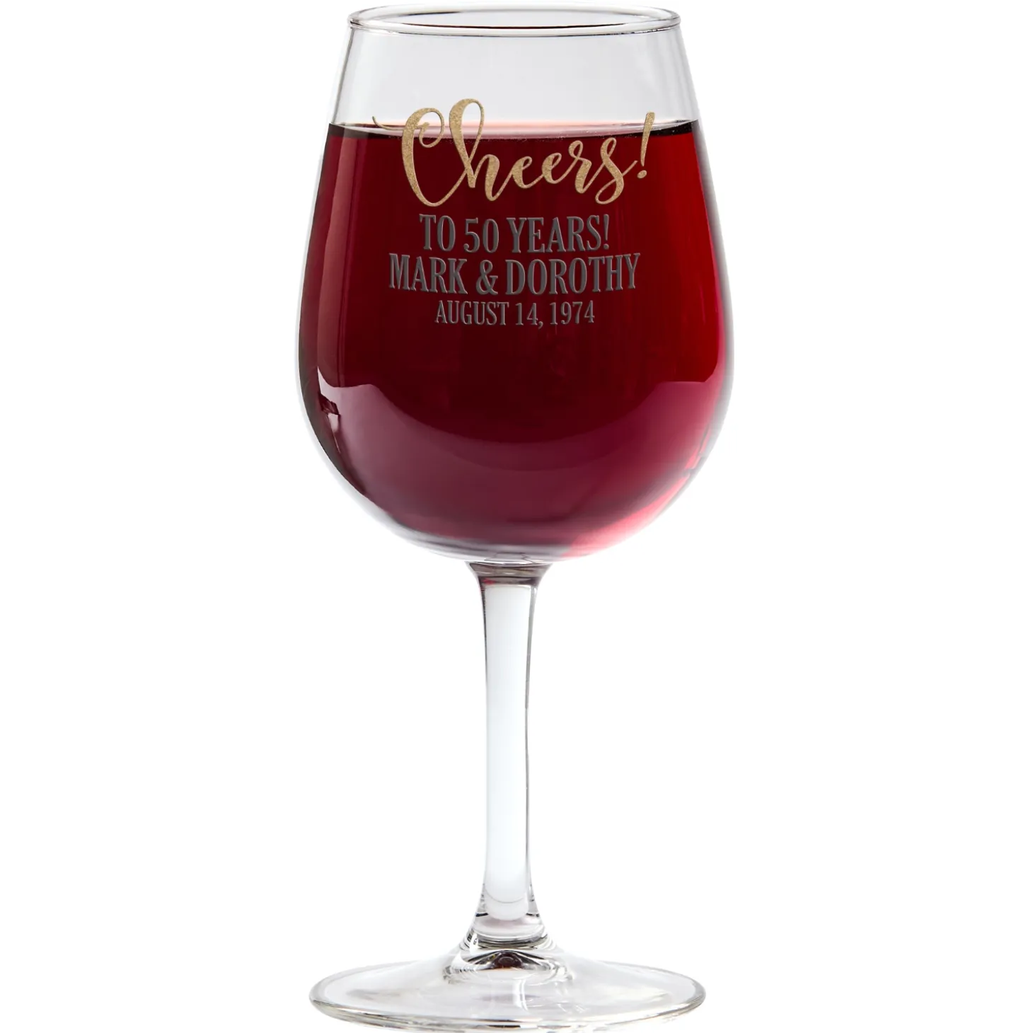 Cheers! Anniversary Wine Glasses