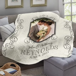 Cherish Our Love Photo Quilted Throw