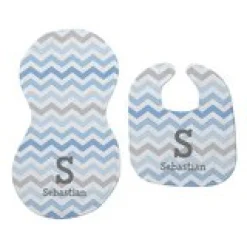 Chevron Fun Bib & Burp Cloth Set