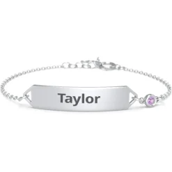 Children's Birthstone Name Bracelet