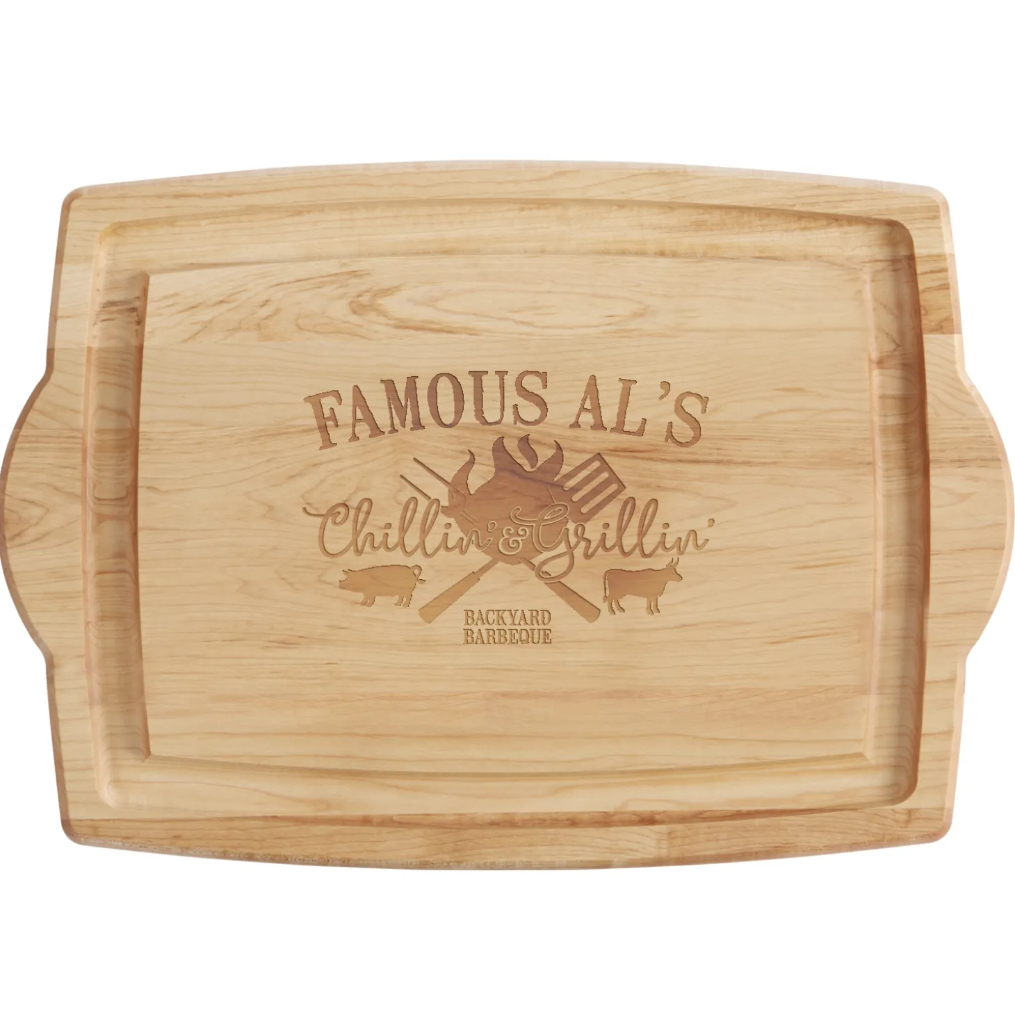 Chillin' & Grillin' Maple Wood Cutting Board