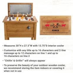 Chillin' & Grillin' Outdoor Wooden Cooler