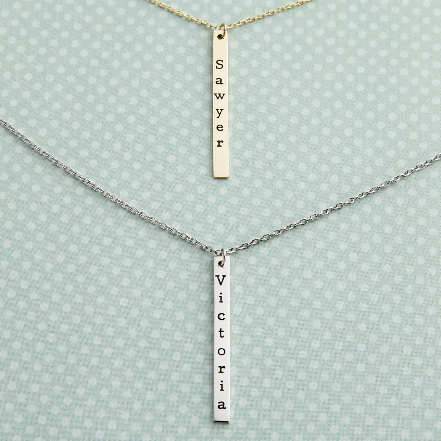 Classic Name Vertical Bar Necklace