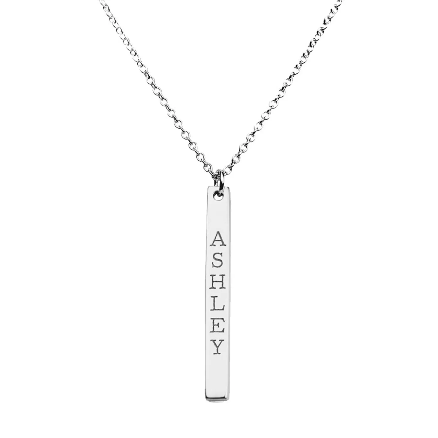 Classic Name Vertical Bar Necklace