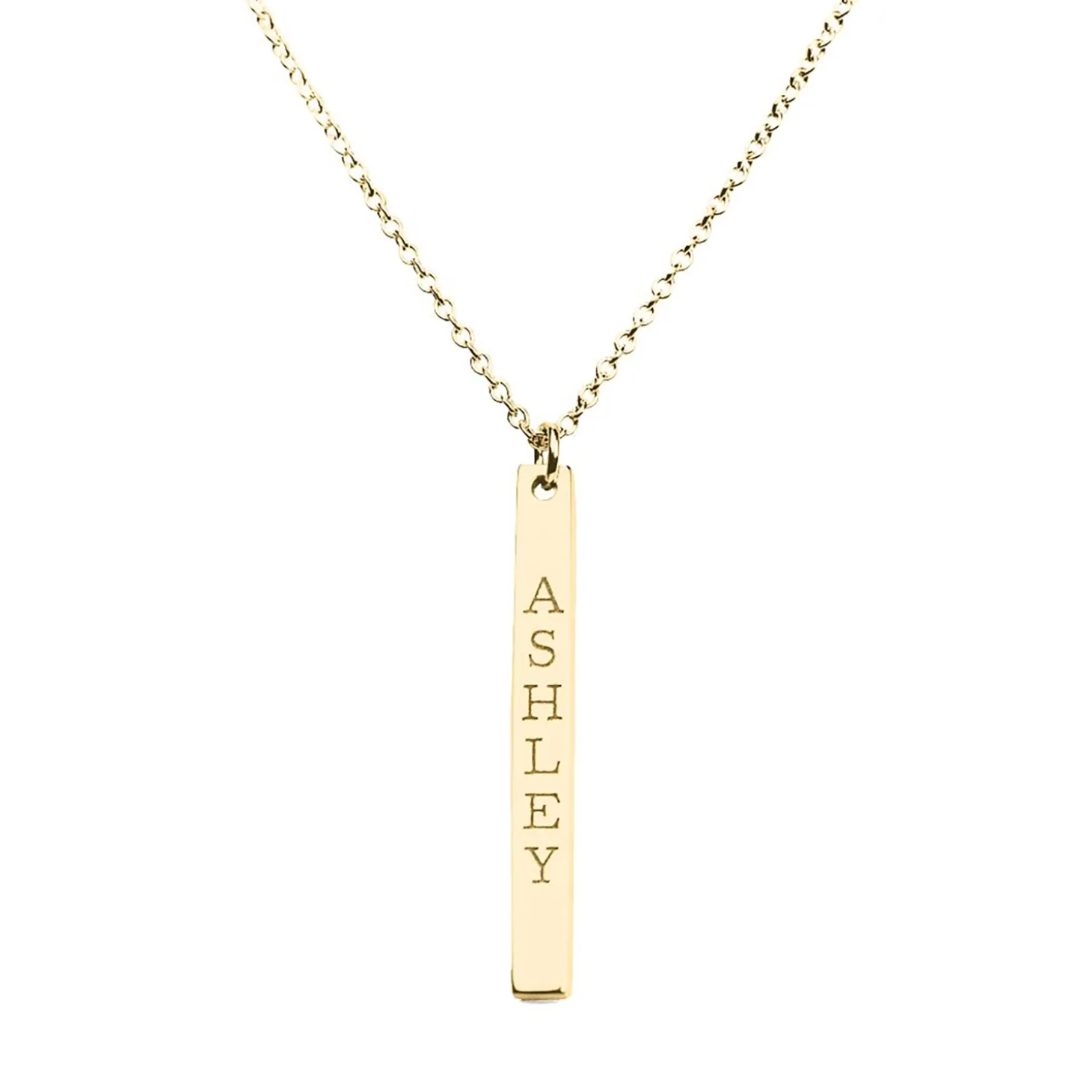 Classic Name Vertical Bar Necklace