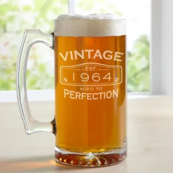 Classic Vintage Birthday Oversized Beer Mug