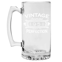 Classic Vintage Birthday Oversized Beer Mug
