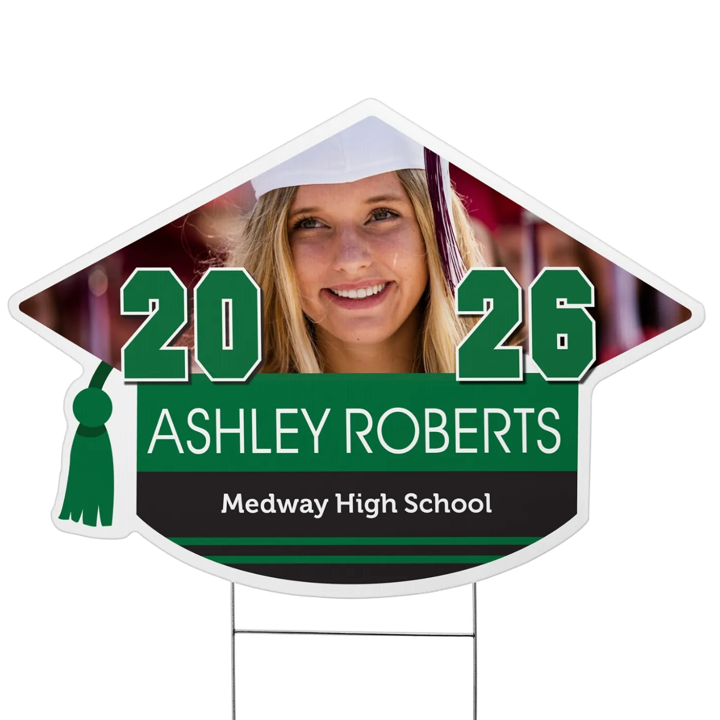 Class Pride! Graduation Cap Photo Yard Sign