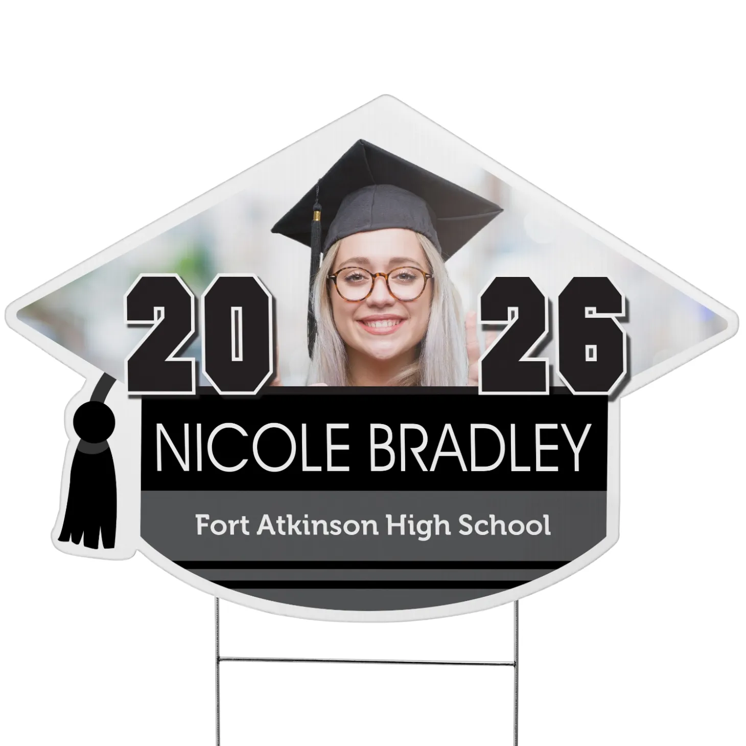 Class Pride! Graduation Cap Photo Yard Sign