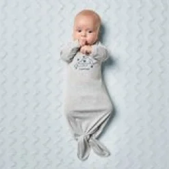 Clouds and Stars Baby Knotted Gown