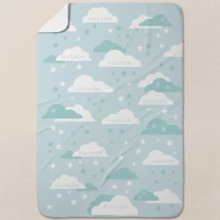 Clouds and Stars Baby Swaddle Blanket