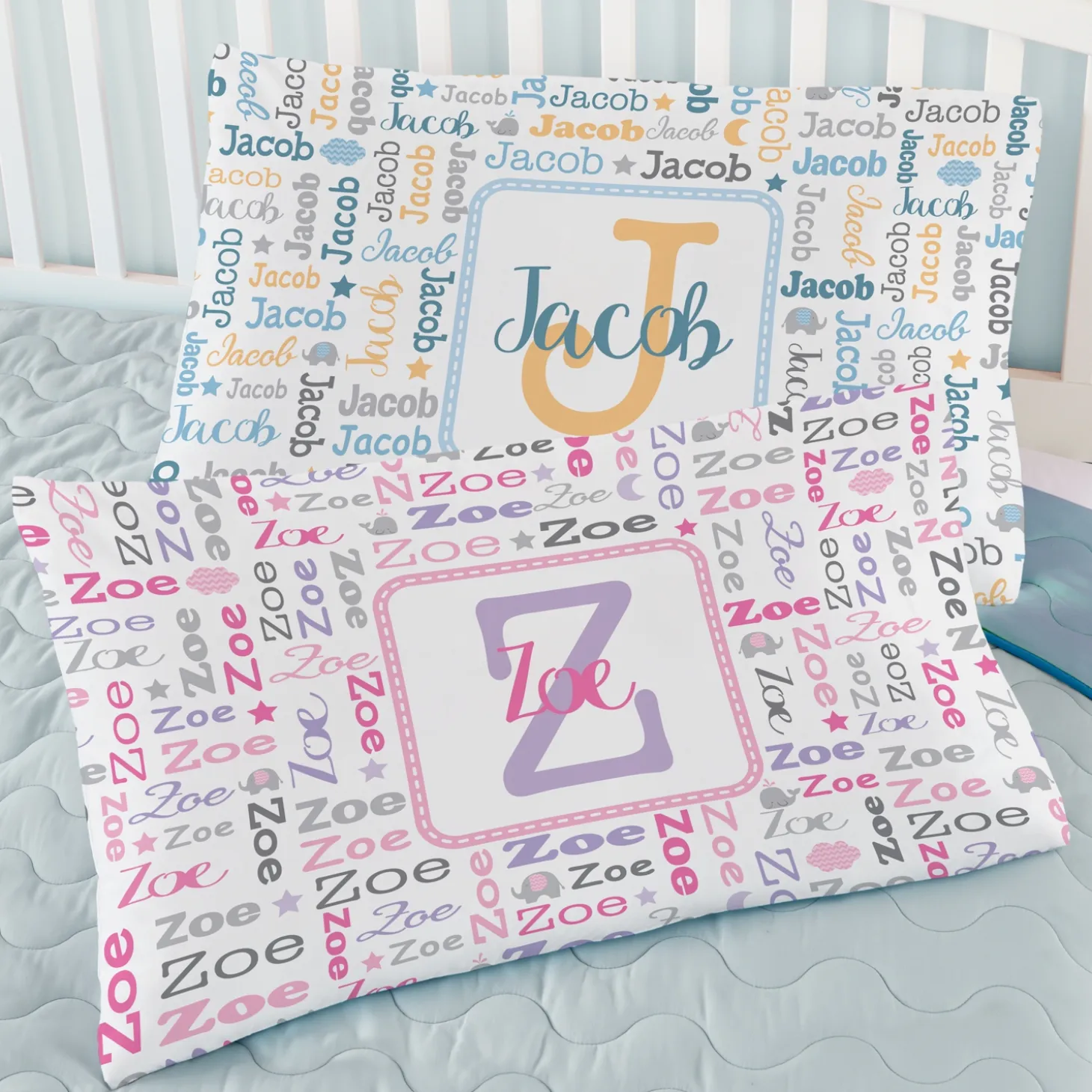 Collage Name Pillowcase
