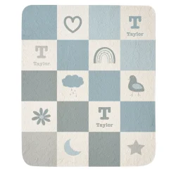 Color Block Name Quilted Baby Blanket