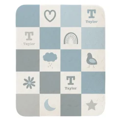 Color Block Name Quilted Baby Blanket
