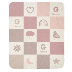 Color Block Name Quilted Baby Blanket